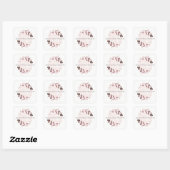 PINK PAARSE BLUSH FOLIAGE WREATH ELKE LEEFTIJD BIR VIERKANTE STICKER (Vel)
