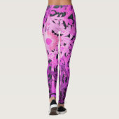 PINK PAARSE DAISY / MARGUERITE / MARGHERITA LEGGINGS (Achterkant)