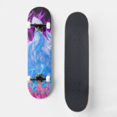 PINK, PAARSE EN BLAUWE VLAMES! PERSOONLIJK SKATEBOARD (Voorkant)