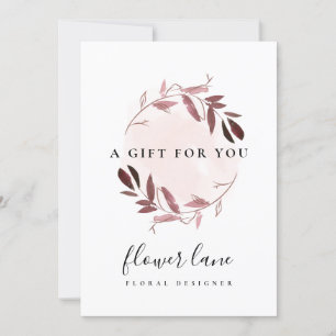 PINK PAARSE FAUNA WREATH GIFT CERTIFICATE CARD FEESTDAGENKAART