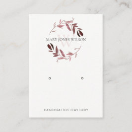 PINK PAARSE FOLIAGE MONOGRAM EARRING DISPLAY LOGO VISITEKAARTJE