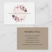 PINK PAARSE FOLIAGE WREATH WISHING GOED INFORMATIEKAARTJE (Voorkant / Achterkant)