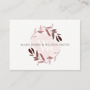 PINK PAARSE FOLIAGE WREATH WISHING GOED INFORMATIEKAARTJE