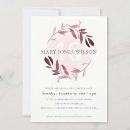 PINK PAARSE FOLIAGE WREATSWEET 16 BIRTHDAY KAART