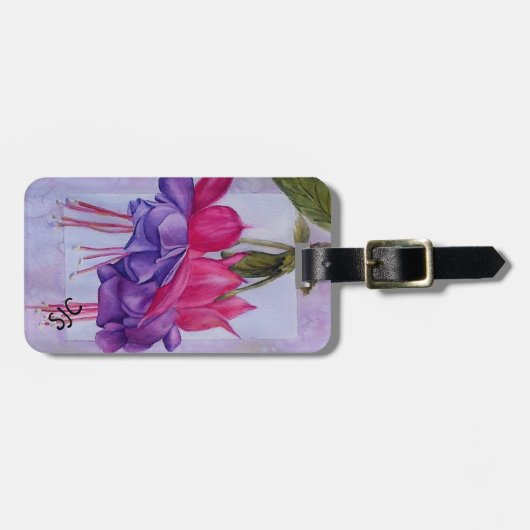 PINK PAARSE FUSCHIA PERSONALISEERD BAGAGELABEL (Voorkant horizontaal)