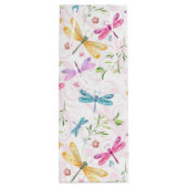 PINK PAARSE GEEL BLAUWE WATERVERF DRAGONFLIES WIJN CADEAUTAS (Achterkant)