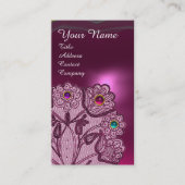 PINK PAARSE LACE-STROMEN, KLEURENMONOGRAM VOOR PAR VISITEKAARTJE (Voorkant)