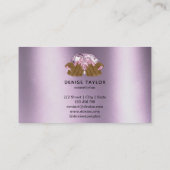 PINK paarse nagelsalon vrouw handnagels technicus Visitekaartje (Achterkant)