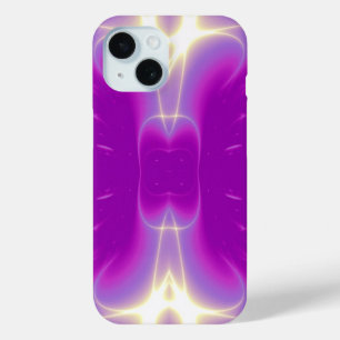 PINK PAARSE VIOLET FRACTALE LICHTWAVES iPhone 15 CASE