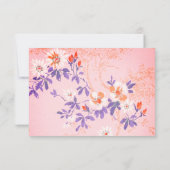 PINK PAARSE WITTE CHERRY BLOSSOM BEWAREN DE DATUM RSVP KAARTJE (Achterkant)