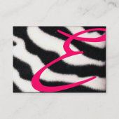 PINK, PAARSE ZWARTE WITTE ZEBRA FUR MONOGRAM fuchs Visitekaartje (Achterkant)