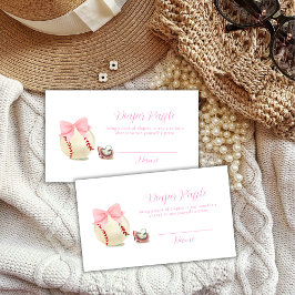 Pink Pacifier Baseball Diaper Raffle Baby Shower Informatiekaartje
