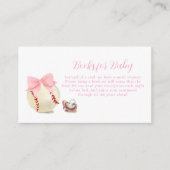Pink Pacifier Baseball Sport Books For Baby Shower Informatiekaartje (Voorkant)