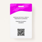 Pink Paint | Doctor, Nurse, Health Aide Photo ID Badge (Achterkant)