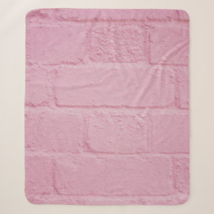 PINK PAINTED BRICK WALL SHERPA DEKEN