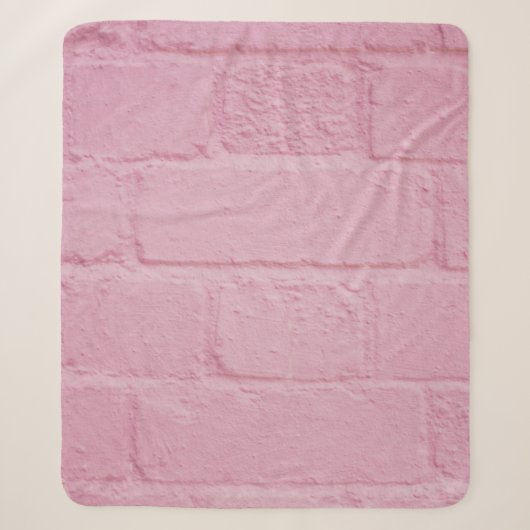 PINK PAINTED BRICK WALL SHERPA DEKEN (Voorkant)