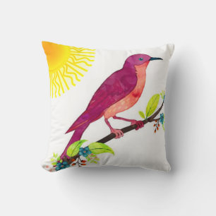 Pink Painted Nightingale Accent Sierkussen