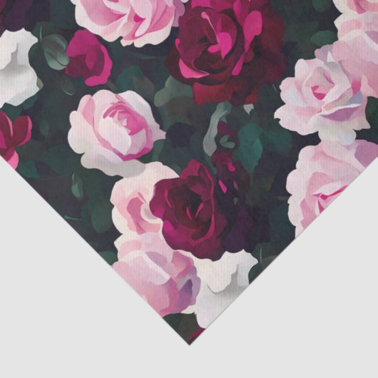 Pink Painted Roses Tissuepapier (Detail)