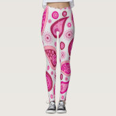 PINK PAISLEY BOHEMIAN YOGA PANTS LEGGINGS (Voorkant)