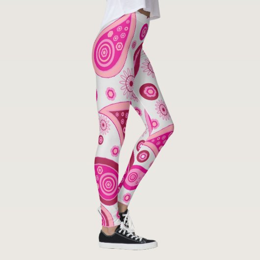 PINK PAISLEY BOHEMIAN YOGA PANTS LEGGINGS (Rechts)