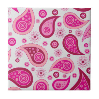 Pink Paisley Boho Pattern Tegeltje