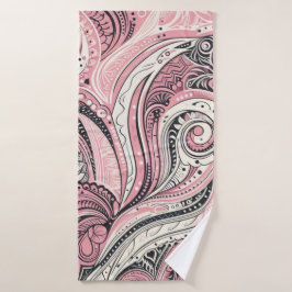 Pink Paisley De thuisstudio Badhanddoek