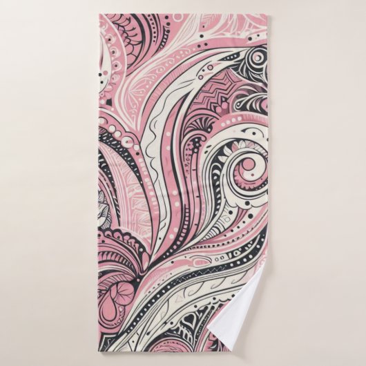 Pink Paisley De thuisstudio Badhanddoek (Badhanddoek)
