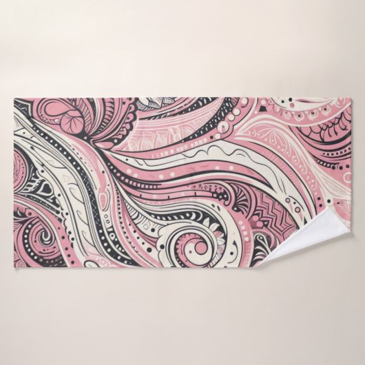 Pink Paisley De thuisstudio Badhanddoek (Badhanddoek)