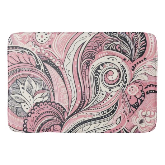 Pink Paisley De thuisstudio Badmat (Voorkant)