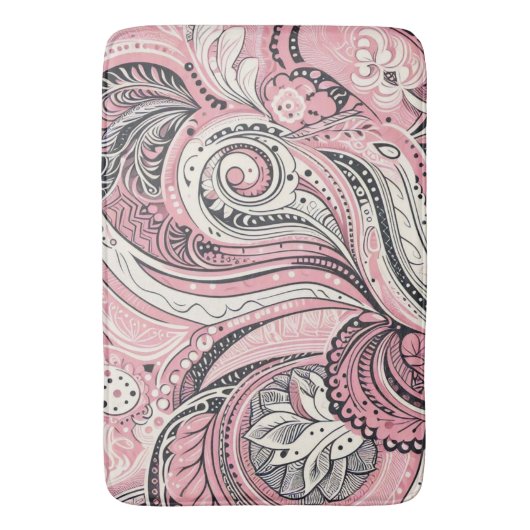 Pink Paisley De thuisstudio Badmat (Voorkant Verticaal)
