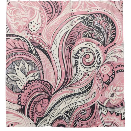 Pink Paisley De thuisstudio Douchegordijn (Voorkant)