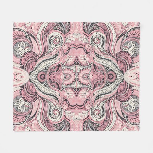 Pink Paisley De thuisstudio Fleece Deken (Voorkant (Horizontaal))