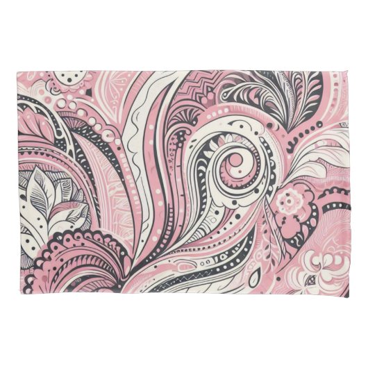 Pink Paisley De thuisstudio Kussensloop (Voorkant)