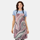 Pink Paisley De thuisstudio Schort (Gedragen)