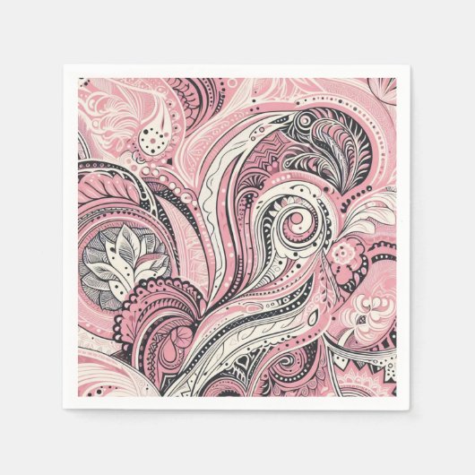 Pink Paisley De thuisstudio Servet (Voorkant)