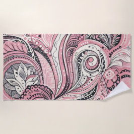 Pink Paisley De thuisstudio strandlaken