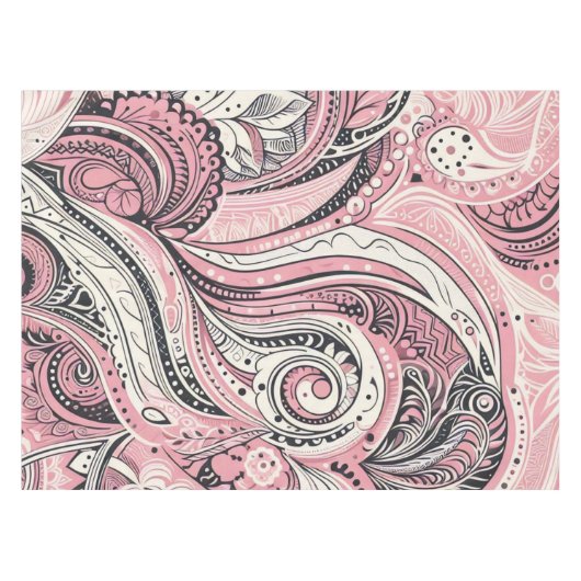Pink Paisley De thuisstudio Tafelkleed (Voorkant (Horizontaal))