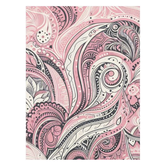 Pink Paisley De thuisstudio Tafelkleed (Voorkant)