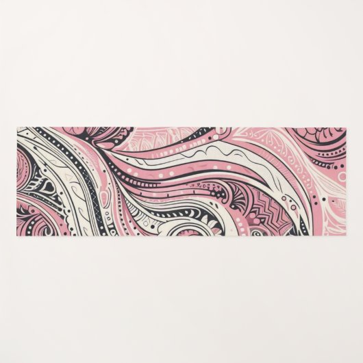 Pink Paisley De thuisstudio Yogamat (Voorkant (horizontaal))