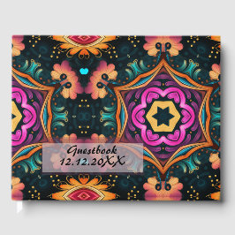 Pink Paisley Floral Gastenboek