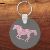 Pink Paisley Horse Sleutelhanger (Voorkant)