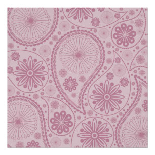 Pink paisley pattern perfect poster