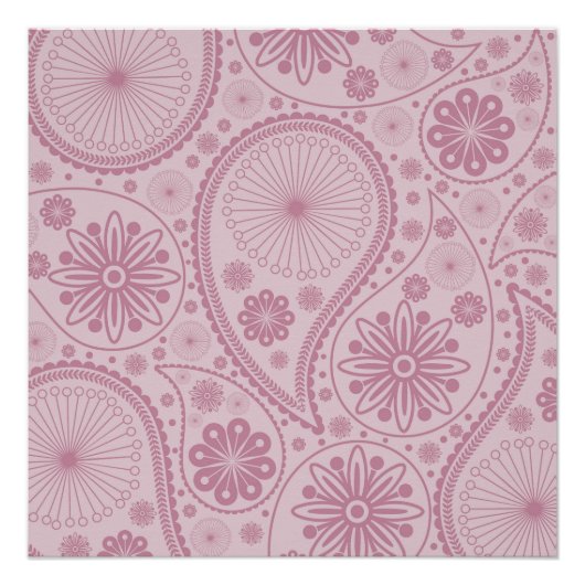 Pink paisley pattern perfect poster (Voorkant)