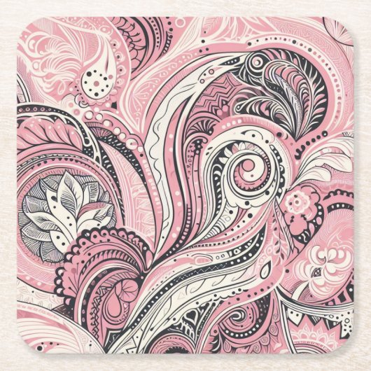 Pink Paisley The Home Studio Onderzetter (Voorkant)
