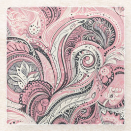 Pink Paisley The Home Studio Onderzetter Glazen Onderzetter