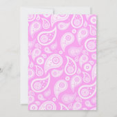 Pink Paisley Wedding Invitations Kaart (Achterkant)