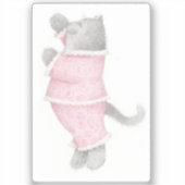 PINK PAJAMAS CAT 2"X2" VinylSticker Sticker (Voorkant)