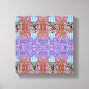 Pink Palm Abstract Canvas Afdruk