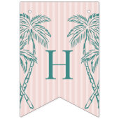 Pink Palm Beach Summer Happy Birthday Banner (Tweede vlag)