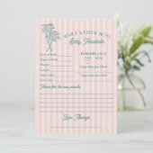 Pink Palm Springs Beach Douche Advies voor Baby Kaart (Staand voorkant)